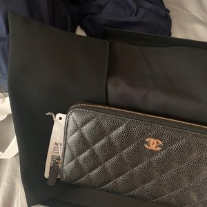 Chanel long zip wallet